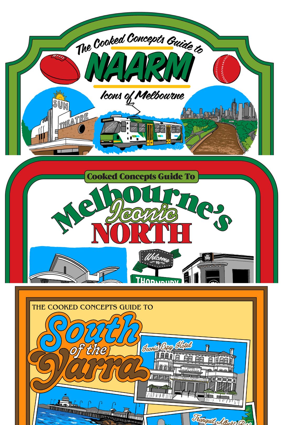 Melbourne Tea Towels Galore Bundle - Cooked Concepts