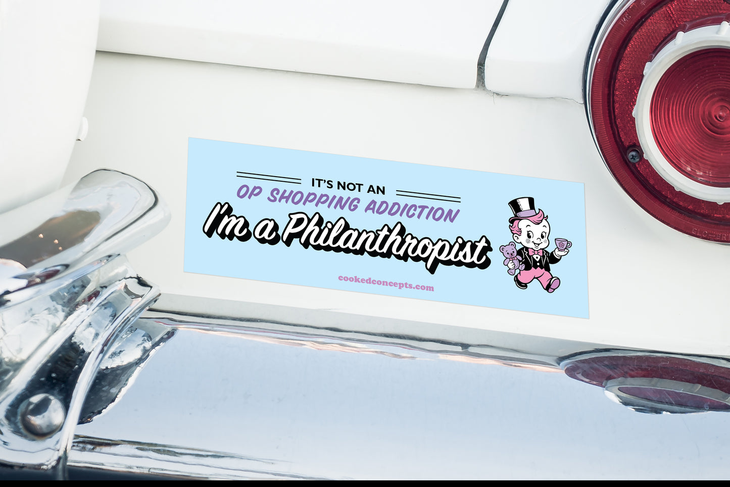 Op Shopping Addiction or Philanthropist Sticker